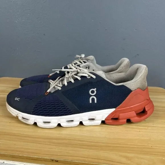 On Cloudflow Mens Size 12 Blue Gray Orange Athletic Running Shoes Sneakers - Picture 6 of 11